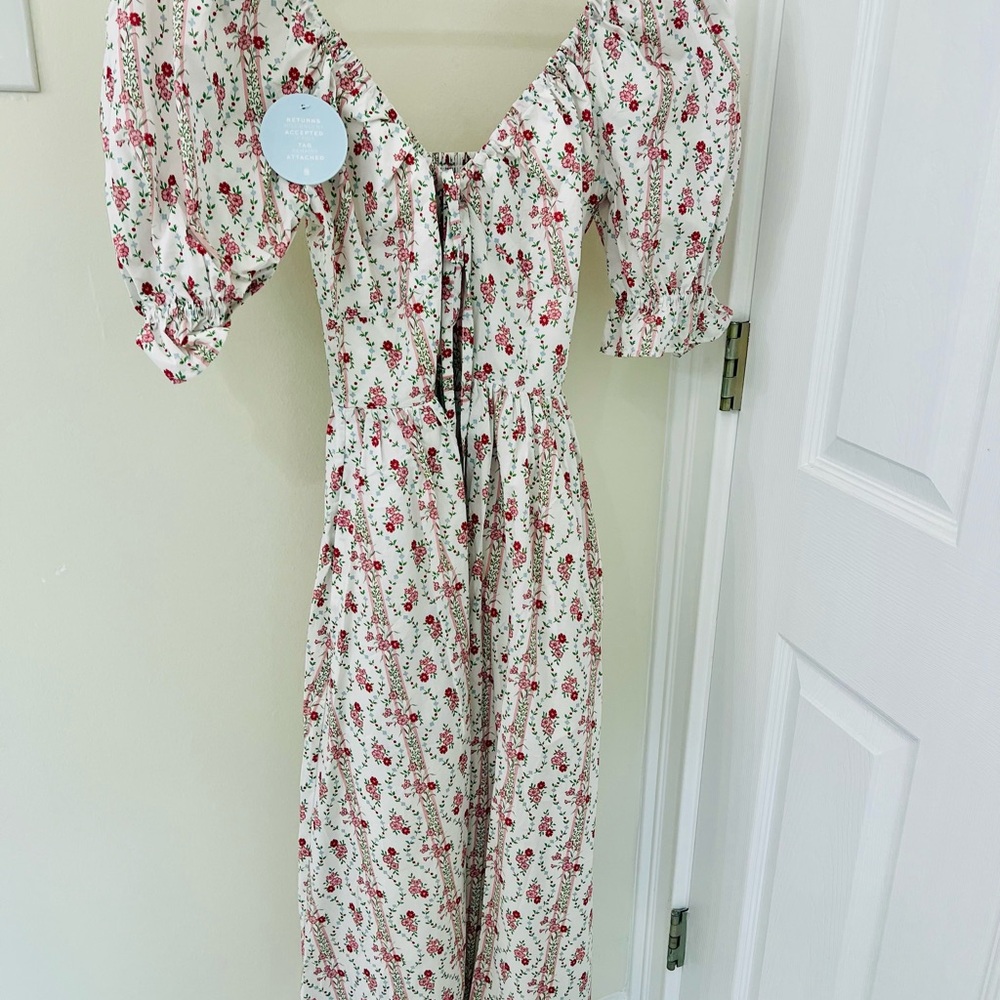 Hill House Ophelia Pink Vine Stripe Women's Dress
